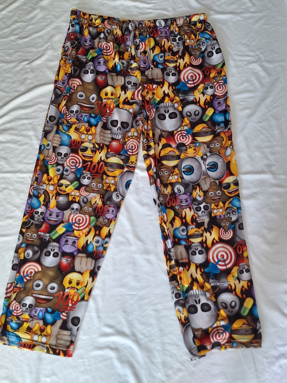 Emoji Men's Graphic Emoji Novelty Pajama Pants Multicolor With Pockets Size XL